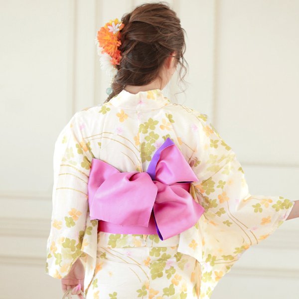 画像5: 【即日発送】【浴衣SALE】SALE!【浴衣】白地に小花柄模様浴衣セット【浴衣３点セット浴衣/帯/下駄】【YMT】