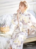 【即日発送】【浴衣】グラデ薔薇浴衣セット（OBI-hira-100-ok-6-PBExW / HEKO-800-sb-5-W / HIMO-900-yn-8-P /GETA-02-ok-5-P ）[HC02]