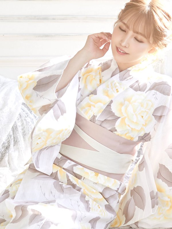 画像4: 【即日発送】【浴衣】グラデ薔薇浴衣セット【浴衣３点セット浴衣/帯/下駄】[YMT]