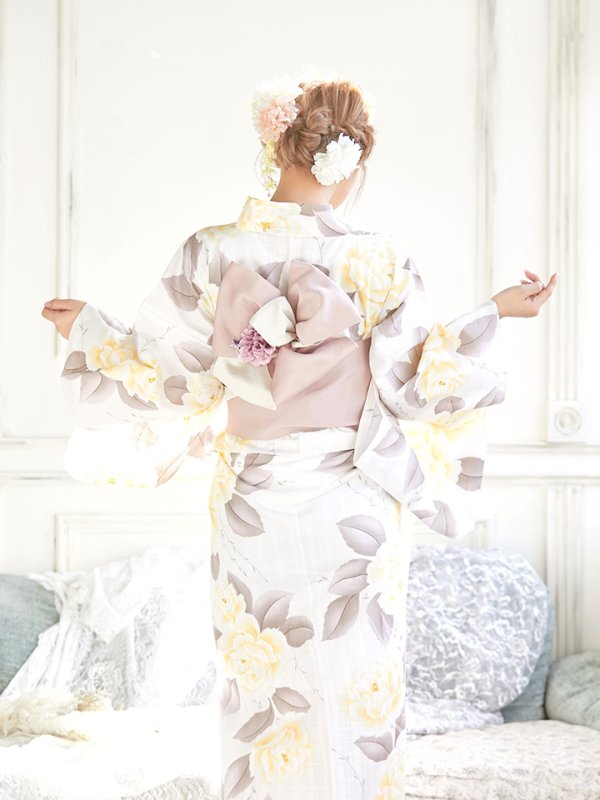 画像8: 【即日発送】【浴衣】グラデ薔薇浴衣セット【浴衣３点セット浴衣/帯/下駄】[YMT]