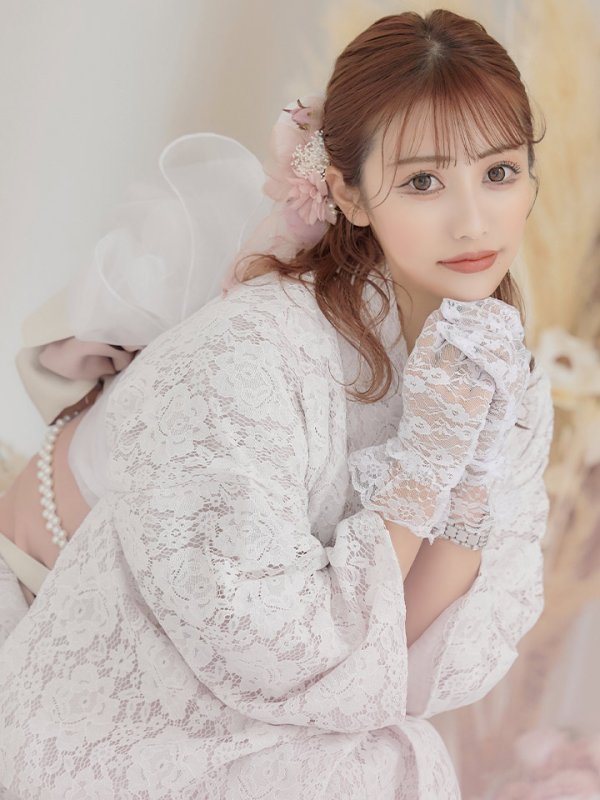 画像11: 即日発送!ピンク地×白レース浴衣【浴衣３点セット浴衣/帯/下駄】[YMT]