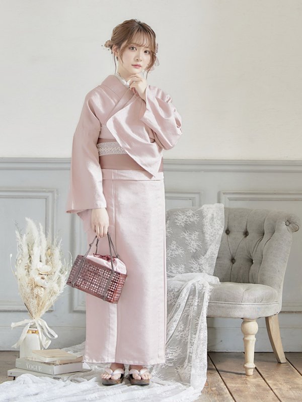 画像10: 【即日発送】【浴衣】ピンク無地浴衣【浴衣３点セット浴衣/帯/下駄】[YMT]