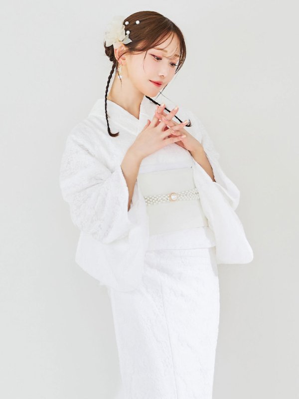 画像11: 【即日発送】【浴衣セール！】白レース浴衣  【浴衣３点セット 浴衣/帯/下駄】[YMT]