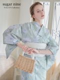【浴衣】ミント地x牡丹浴衣 OBI-siwa-200-kj-13-OW / HIMO-900-yn-4-GYxGY/ YA-942-kj-W / HEKO-800-sb-5-W / GETA-02-ok-3-LBL [YMT]