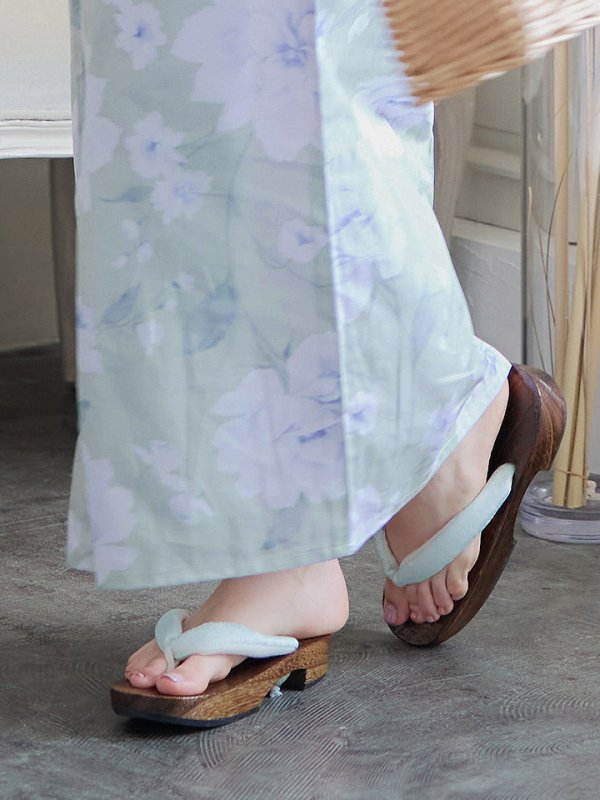 画像7: 【即日発送】【浴衣】ミント地x牡丹浴衣  【浴衣３点セット 浴衣/帯/下駄】[YMT]