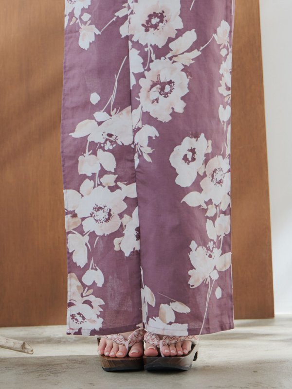 画像16: 【即日発送】【浴衣セール！】エンジ×椿ニュアンス浴衣  【浴衣３点セット 浴衣/帯/下駄】[YMT]