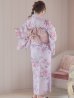 画像8: 【浴衣セール！】【即日発送】ピンクストライプ地x紫陽花浴衣  【浴衣３点セット 浴衣/帯/下駄】OBI-siwa-202-ok-1-BE / HIMO-900-yn-7-MOC / YA-1079-kj-4-W / HEKO-800-sb-3-BR / GETA-02-ok-5-P [YMT]