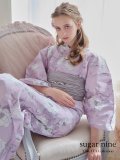 【即日発送】ピンク地に線画クラシカルフラワー浴衣 OBI-siwa-202-ok-4-LGY / HIMO-900-yn-4-GYxGY / YA-68-kn-P / HEKO-800-sb-5-W / GETA-02-ok-5-P [YMT]