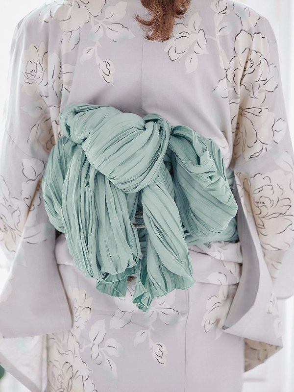 画像6: 【即日発送】グレー地にガーリー牡丹浴衣  【浴衣３点セット 浴衣/帯/下駄】[YMT]