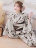 画像12: 【即日発送】ベージュ地にホワイトの百合柄浴衣  【浴衣３点セット 浴衣/帯/下駄】OBI-hira-100-ok-2-BRxBE / HIMO-900-yn-7-MOC / YA-940-kj-MOC / HEKO-800-sb-5-W / GETA-02-ok-2-IV [YMT]