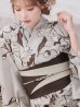 画像5: 【即日発送】ベージュ地にホワイトの百合柄浴衣  【浴衣３点セット 浴衣/帯/下駄】OBI-hira-100-ok-2-BRxBE / HIMO-900-yn-7-MOC / YA-940-kj-MOC / HEKO-800-sb-5-W / GETA-02-ok-2-IV [YMT]