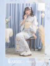【即日発送！】くすみブルーニュアンス牡丹浴衣  siwa30 / Yhimo-BL / Yheko-W / CG-19-LBL [OF01]