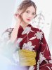 画像5: 【浴衣】エンジ×モダンハイビスカス浴衣  OBI-siwa-202-ok-14-MUS / HIMO-900-yn-7-MOC / YA-1081-kj-P / GETA-02-ok-7-R[YMT]