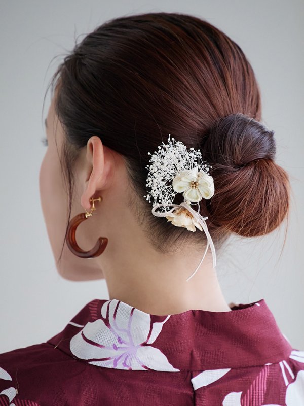 画像6: 【即日発送】【浴衣】エンジ×モダンハイビスカス浴衣【浴衣３点セット 浴衣/帯/下駄】[YMT]