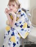 画像1: 【予約 / 7月中旬発送予定 】【浴衣】イエローとブルーのニュアンス花柄浴衣【YMT】 (1)