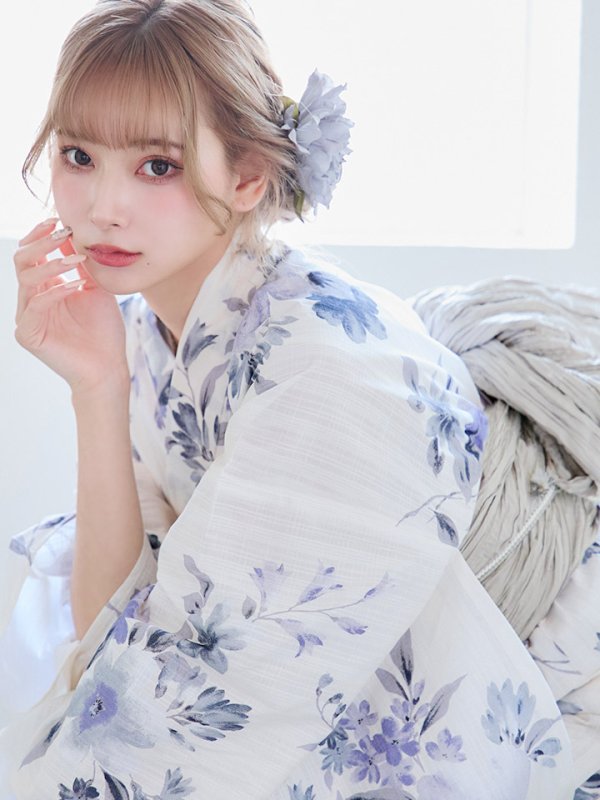 画像16: 【即日発送！】可憐なニュアンスパープル鈴蘭浴衣  【浴衣３点セット 浴衣/帯/下駄】[YMT]