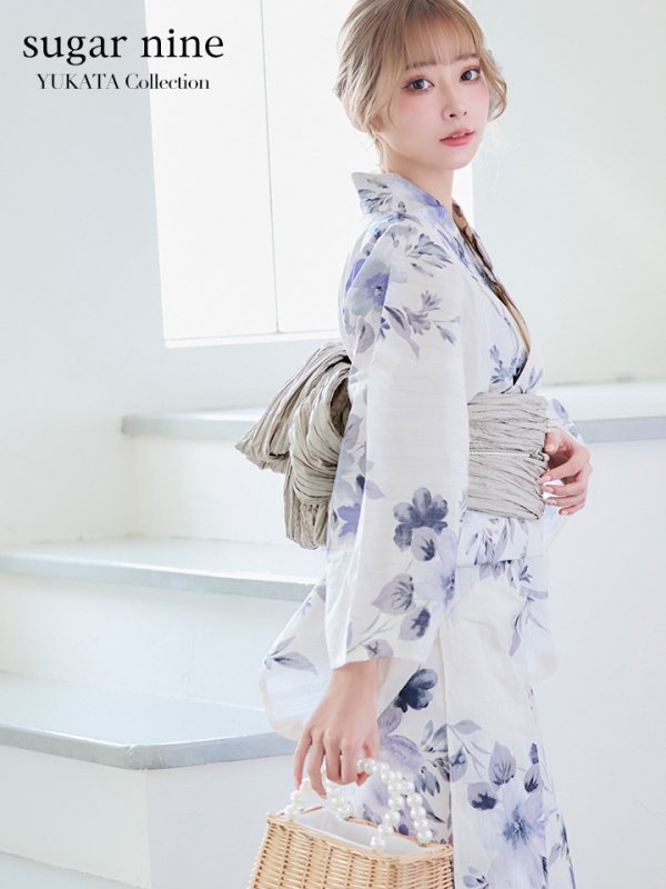 画像3: 【即日発送！】可憐なニュアンスパープル鈴蘭浴衣  【浴衣３点セット 浴衣/帯/下駄】[YMT]