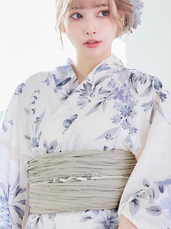 画像5: 【即日発送！】可憐なニュアンスパープル鈴蘭浴衣  【浴衣３点セット 浴衣/帯/下駄】[YMT]