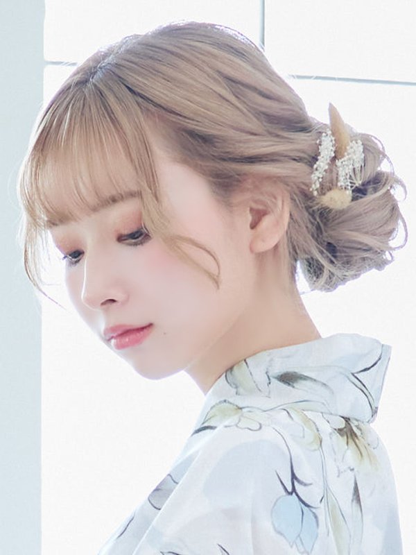 画像6: 【即日発送】水墨風イエロー×ブルー牡丹浴衣  (浴衣/帯/飾り紐/下駄4点セット)[YMT]