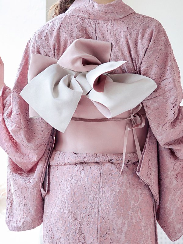 画像6: 【即日発送】ダスティピンクのレース浴衣  【浴衣３点セット 浴衣/帯/下駄】[YMT]