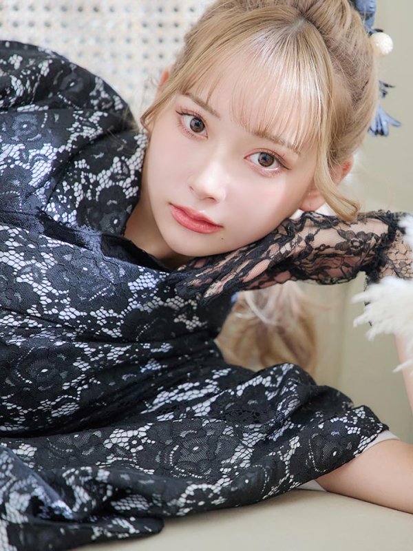 画像17: 【即日発送】ブラックレース浴衣  【浴衣３点セット 浴衣/帯/下駄】[YMT]