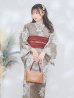 画像10: 【即日発送】ブラウンストライプにガーベラの花浴衣【浴衣３点セット 浴衣/帯/下駄】OBI-siwa-200-kj-10-TRC / HIMO-900-yn-7-MOC / YA-1081-kj-BR / HEKO-800-sb-3-BR / GETA-02-ok-2-IV [YMT]