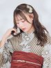 画像6: 【即日発送】ブラウンストライプにガーベラの花浴衣【浴衣３点セット 浴衣/帯/下駄】OBI-siwa-200-kj-10-TRC / HIMO-900-yn-7-MOC / YA-1081-kj-BR / HEKO-800-sb-3-BR / GETA-02-ok-2-IV [YMT]