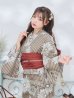 画像9: 【即日発送】ブラウンストライプにガーベラの花浴衣【浴衣３点セット 浴衣/帯/下駄】OBI-siwa-200-kj-10-TRC / HIMO-900-yn-7-MOC / YA-1081-kj-BR / HEKO-800-sb-3-BR / GETA-02-ok-2-IV [YMT]