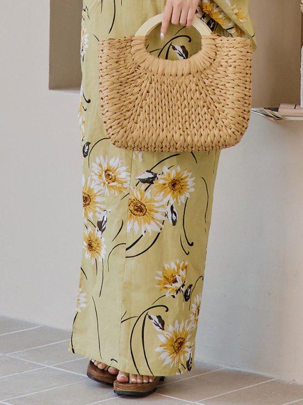 画像23: 【即日発送】くすみイエローマーガレット浴衣  【浴衣３点セット 浴衣/帯/下駄】[YMT]