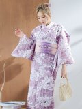【即日発送】モーブパープル×ホワイトダリア浴衣 OBI-g-500-kj-2-P / HIMO-900-yn-4-GYxGY / HEKO-800-sb-5-W / YA-68-kn-PL / GETA-01-kj-3-IV[YMT]