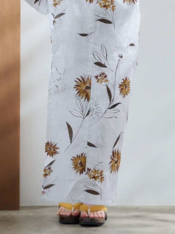 画像19: 【即日発送】グレー地×マーガレット浴衣  【浴衣３点セット 浴衣/帯/下駄】[YMT]