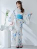 画像4: 【即日発送】水墨風ニュアンス菖蒲浴衣  【浴衣３点セット 浴衣/帯/下駄】OBI-g-500-kj-11-AQM / HIMO-900-yn-4-GYxGY / HEKO-800-sb-5-W / YA-1023-wk-BL / GETA-01-kj-2-BL [YMT]