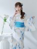 画像5: 【即日発送】水墨風ニュアンス菖蒲浴衣  【浴衣３点セット 浴衣/帯/下駄】OBI-g-500-kj-11-AQM / HIMO-900-yn-4-GYxGY / HEKO-800-sb-5-W / YA-1023-wk-BL / GETA-01-kj-2-BL [YMT]