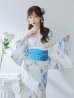 画像9: 【即日発送】水墨風ニュアンス菖蒲浴衣  【浴衣３点セット 浴衣/帯/下駄】OBI-g-500-kj-11-AQM / HIMO-900-yn-4-GYxGY / HEKO-800-sb-5-W / YA-1023-wk-BL / GETA-01-kj-2-BL [YMT]