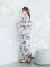 画像2: 【即日発送】くすみカラー朝顔浴衣 【浴衣3点セット 浴衣/帯/下駄】 [FB02] (2)