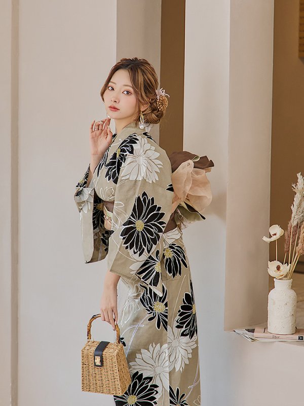 画像15: 【即日発送】レトロモダンマーガレット浴衣  【浴衣３点セット 浴衣/帯/下駄】[YMT]