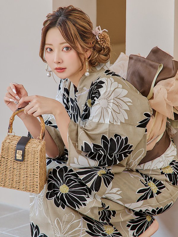 画像18: 【即日発送】レトロモダンマーガレット浴衣  【浴衣３点セット 浴衣/帯/下駄】[YMT]