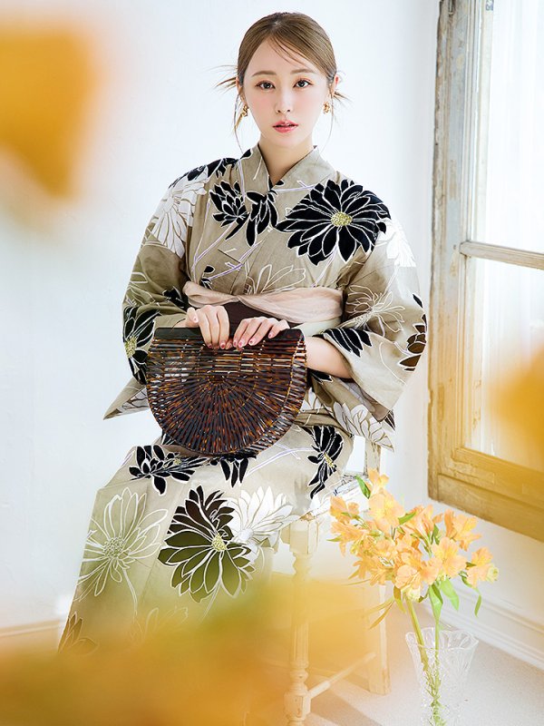 画像13: 【即日発送】レトロモダンマーガレット浴衣  【浴衣３点セット 浴衣/帯/下駄】[YMT]