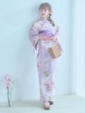 【即日発送】ニュアンス朝顔ピンク浴衣 OBI-g-500-kj-3-PL / HIMO-900-yn-8-P / HEKO-800-sb-5-W / YA-943-kj-PL / YA-982-kn-P / GETA-01-kj-7-P [YMT]