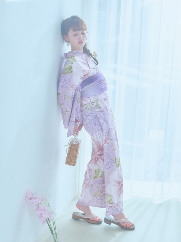 画像10: 【即日発送】ニュアンス朝顔ピンク浴衣  【浴衣３点セット 浴衣/帯/下駄】[YMT]