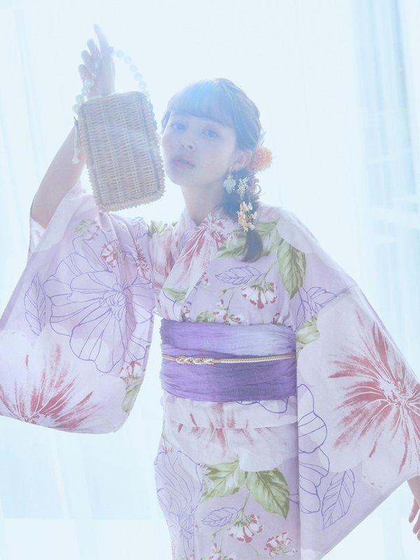 画像14: 【即日発送】ニュアンス朝顔ピンク浴衣  【浴衣３点セット 浴衣/帯/下駄】[YMT]