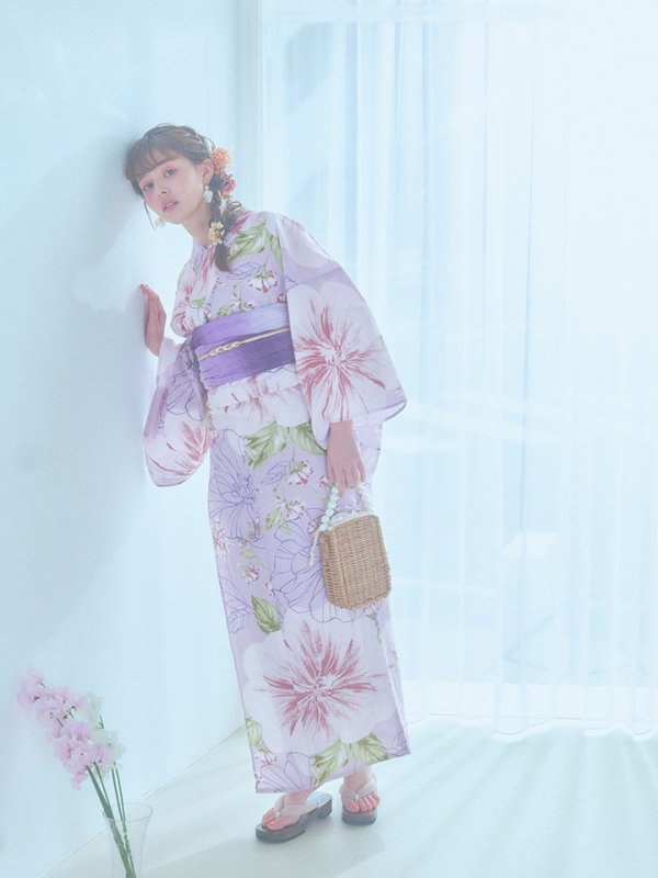 画像16: 【即日発送】ニュアンス朝顔ピンク浴衣  【浴衣３点セット 浴衣/帯/下駄】[YMT]