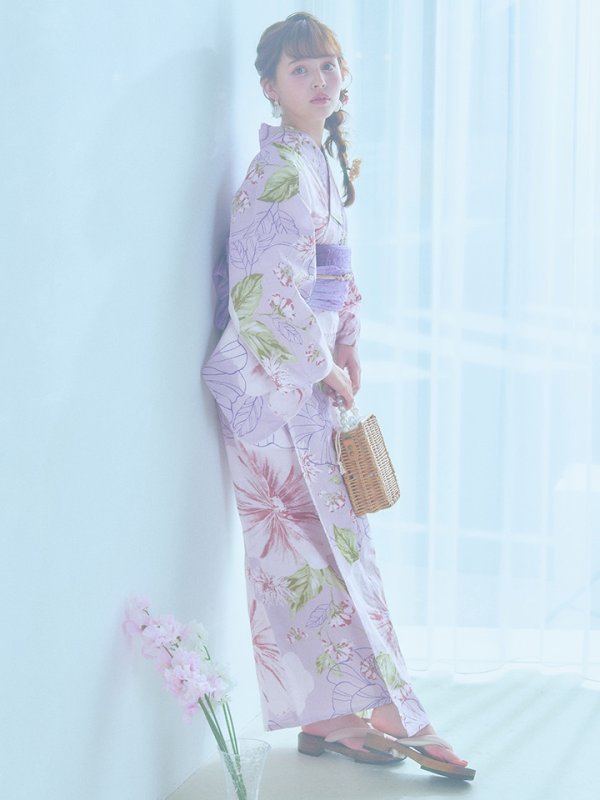 画像6: 【即日発送】ニュアンス朝顔ピンク浴衣  【浴衣３点セット 浴衣/帯/下駄】[YMT]