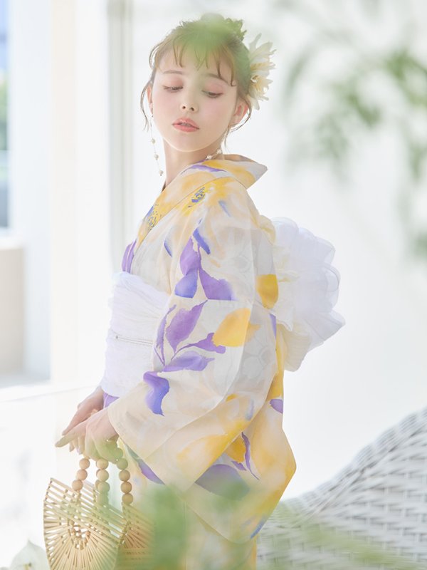 画像10: 【即日発送】鮮やか×大柄フラワー浴衣  【浴衣３点セット 浴衣/帯/下駄】[YMT]