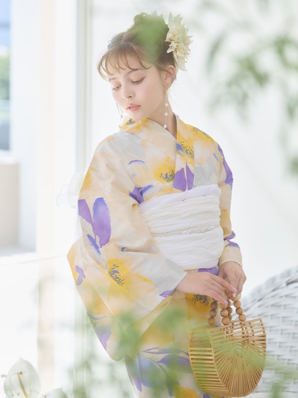 画像3: 【即日発送】鮮やか×大柄フラワー浴衣  【浴衣３点セット 浴衣/帯/下駄】[YMT]