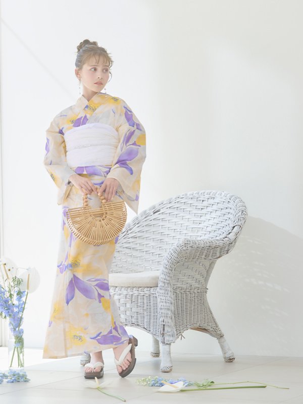画像8: 【即日発送】鮮やか×大柄フラワー浴衣  【浴衣３点セット 浴衣/帯/下駄】[YMT]