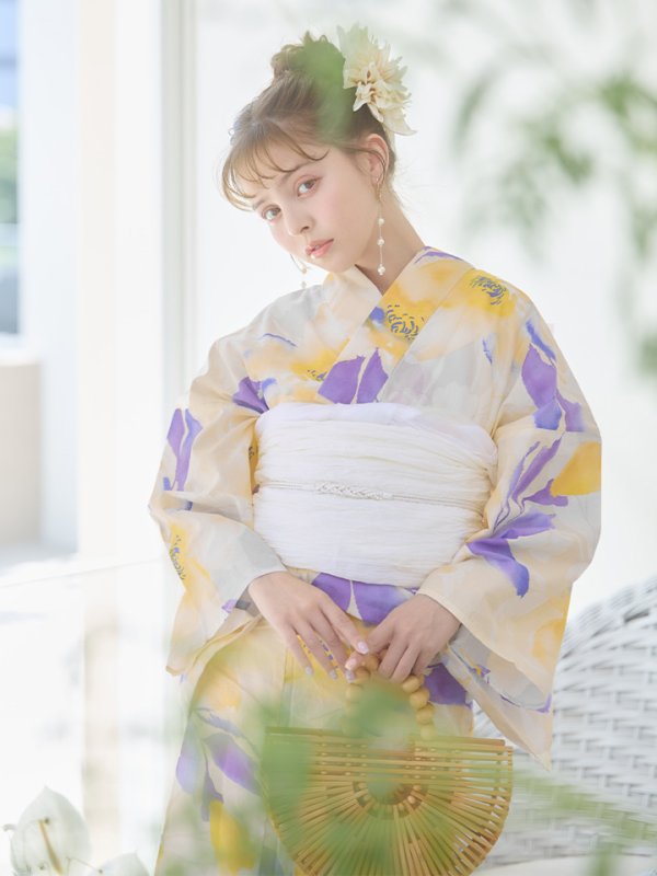 画像9: 【即日発送】鮮やか×大柄フラワー浴衣  【浴衣３点セット 浴衣/帯/下駄】[YMT]