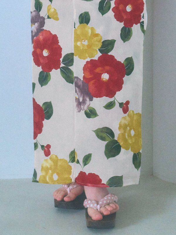 画像18: 【即日発送】モダン椿浴衣  【浴衣３点セット 浴衣/帯/下駄】[YMT]