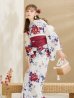 画像11: 【即日発送】ホワイト×レッド牡丹浴衣 OBI-siwa-202-ok-10-R / HIMO-902-kj-5-RosePK / HEKO-800-sb-5-W / YA-72-kn-R / GETA-02-ok-7-R[YMT]