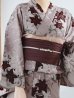 画像19: 【即日発送】ブラウンパープルリリー浴衣  【浴衣３点セット 浴衣/帯/下駄】[YMT]